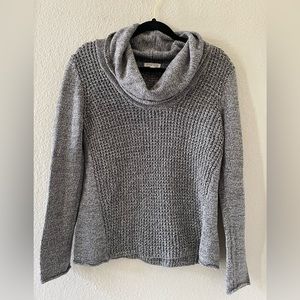 EILEEN FISHER grey cowl neck long sleeve sweater S
